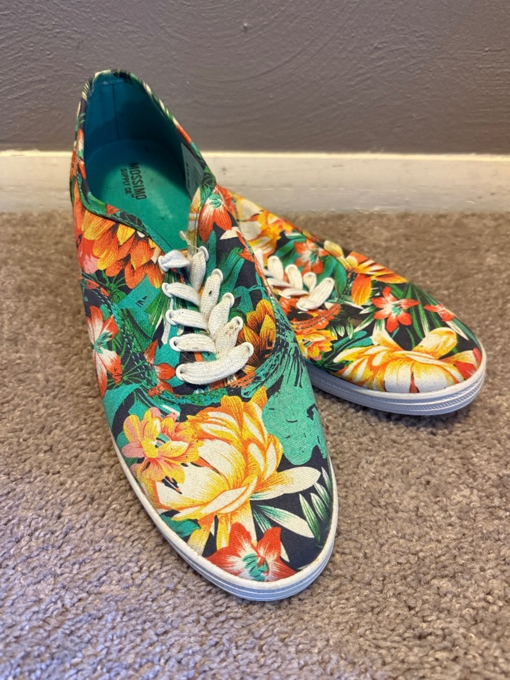 Floral Canvas Lace-Up Sneakers